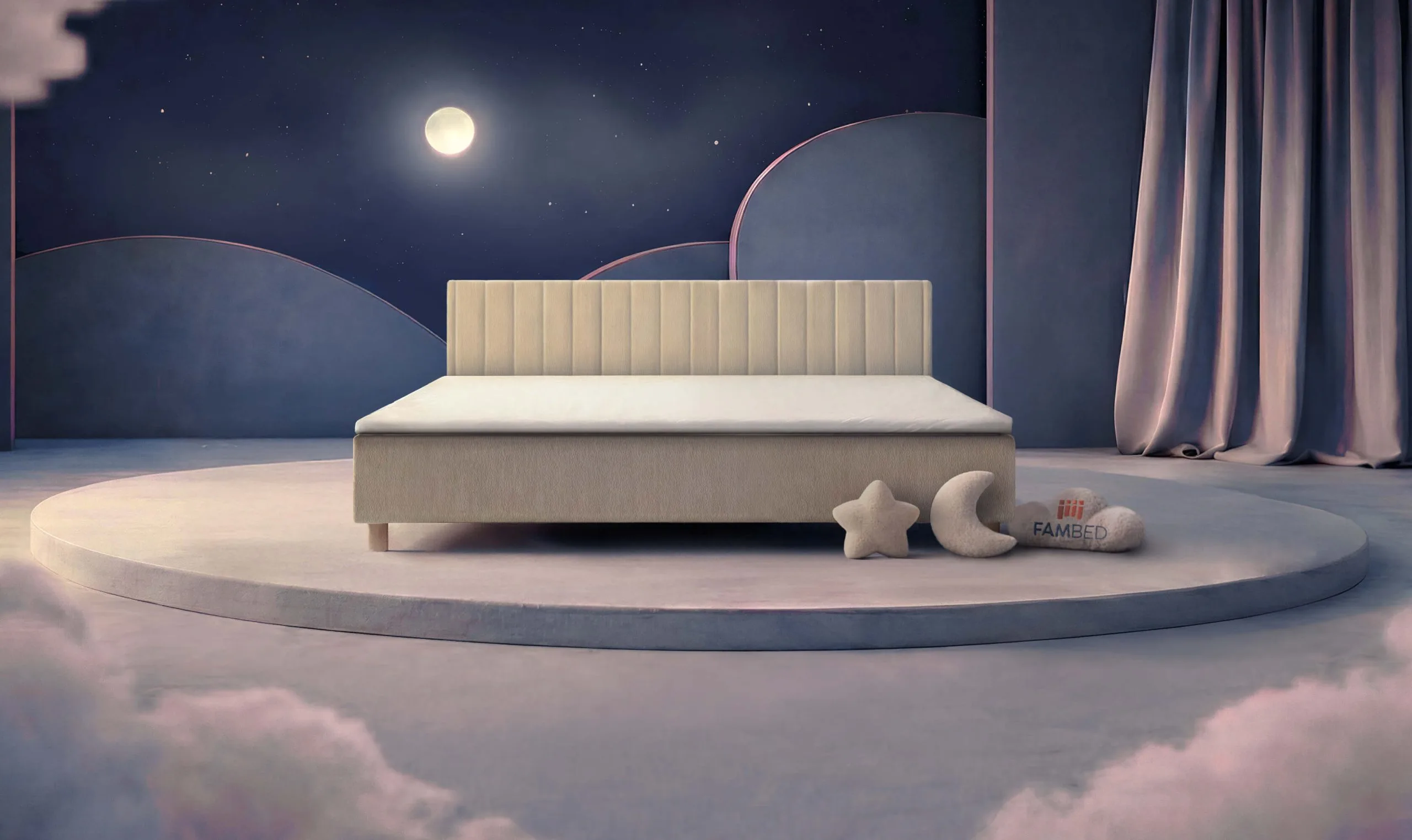 250 cm laiune FAMBED® perevoodi eestpoolt nurga all vaadatuna
