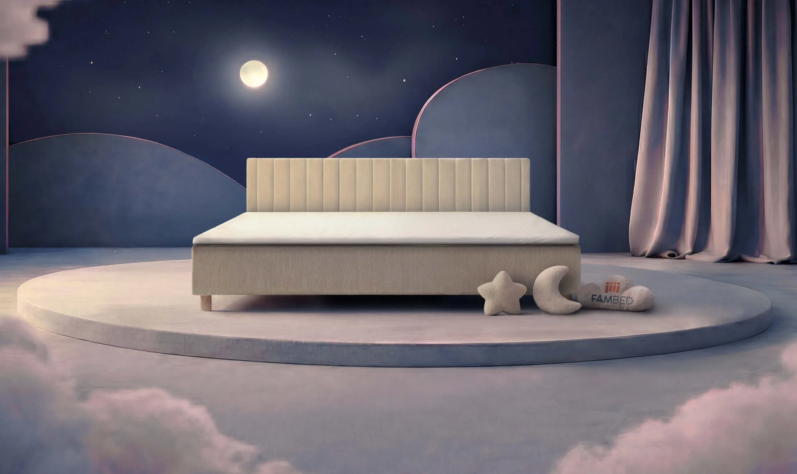 260 cm laiune FAMBED® perevoodi eestpoolt nurga all vaadatuna