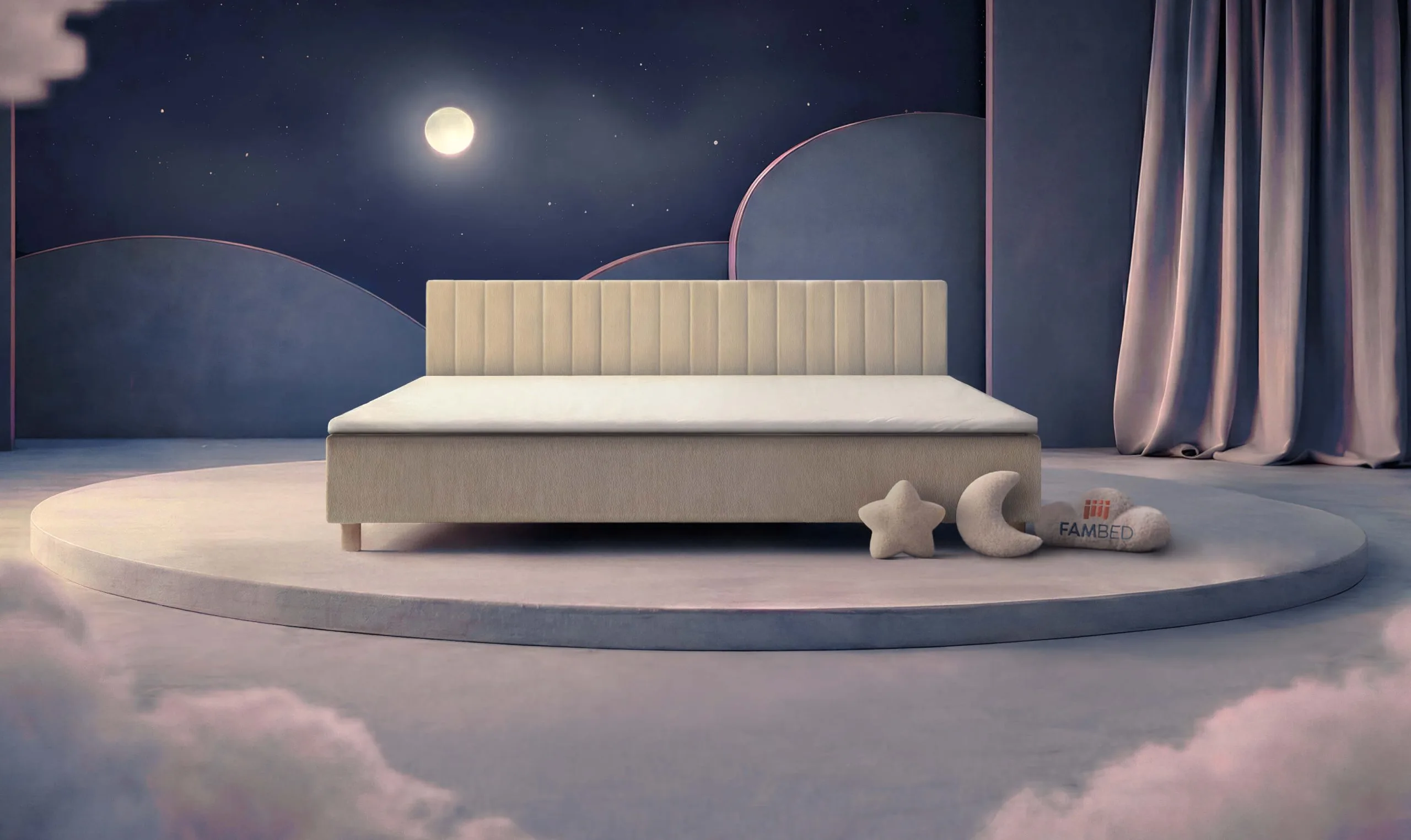 270 cm laiune FAMBED® perevoodi eestpoolt nurga all vaadatuna