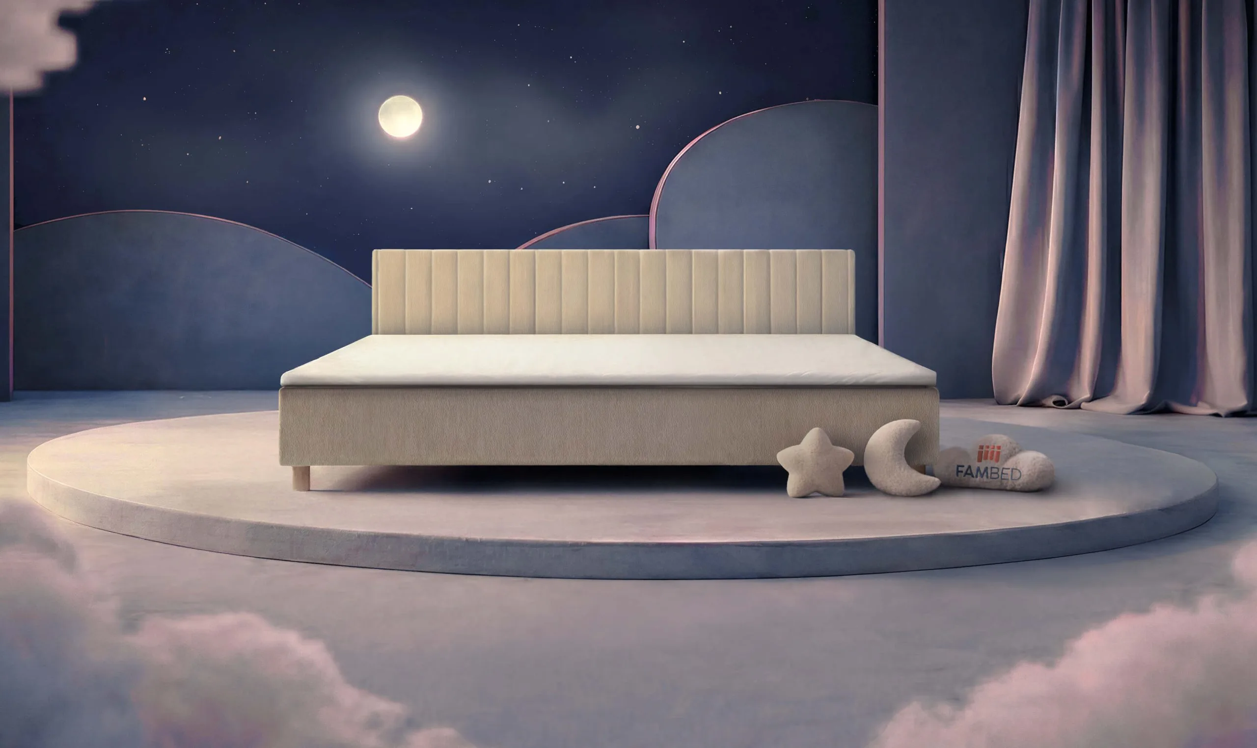 280 cm laiune FAMBED® perevoodi eestpoolt nurga all vaadatuna