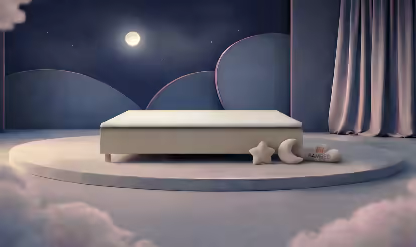 FAMBED family bed in beige, 260 × 210 cm, without headboard