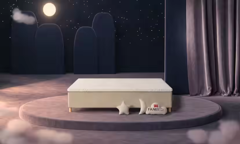 FAMBED family bed in beige, 240 × 200 cm, without headboard