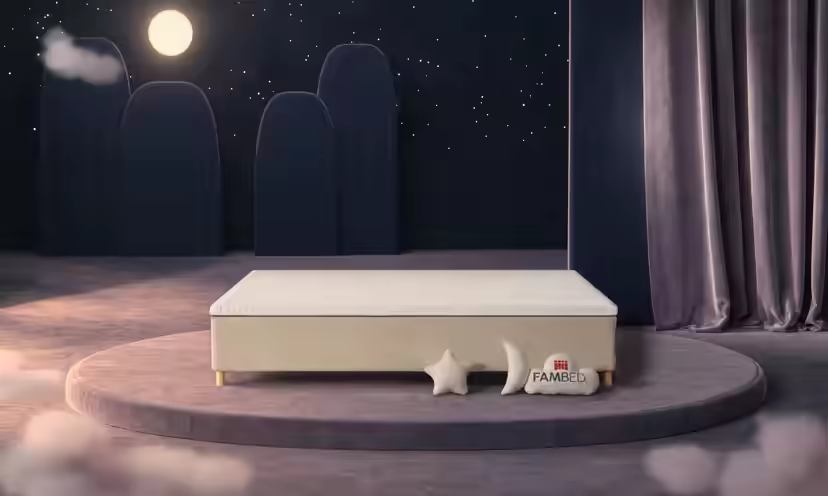 FAMBED family bed in beige, 270 × 200 cm, without headboard