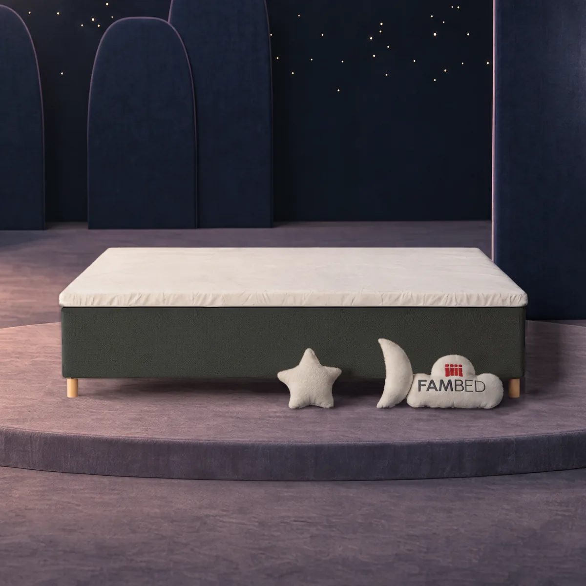 FAMBED family bed Caesar (245 × 200 cm) · Dark grey